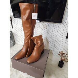 Franco Sarto Tribute Wide Calf Knee High Boots – Faux Leather, 3" Heel